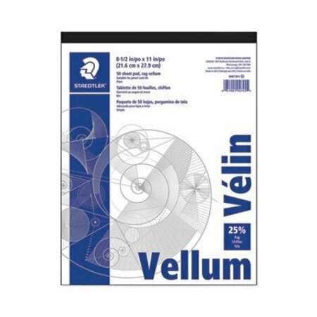 STAEDTLER Vellum Pad, 16 lb., 50 Sheets, 8-1/2x11in 0 946T811